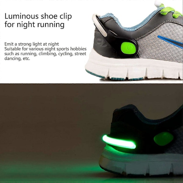 1 stk. LED-lys skoklips, regntett blinkende lys for løping, jogging, sykling, utendørsaktiviteter, hundelufting om natten.