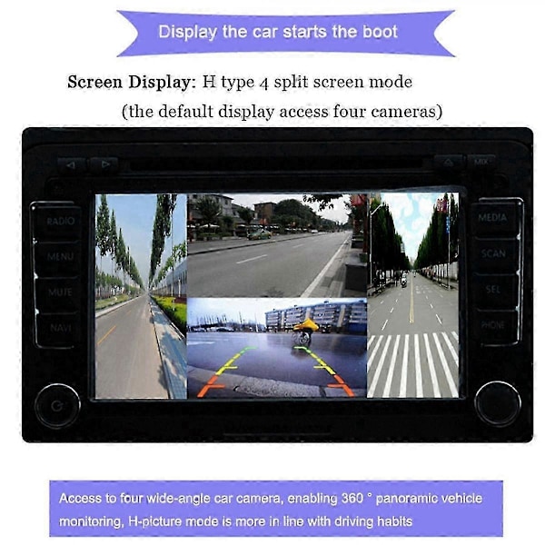 Mobil Digital Video Splitter 4 Kanal Mini Video Splitter 720P til Busser Lastbiler Både Yachts Køretøj Video Splitter