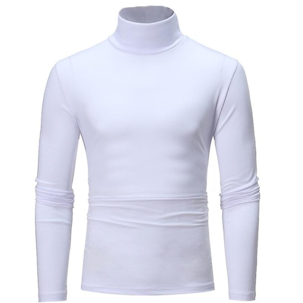 Polo med hög krage för män, enfärgad, smal, elastisk, tunn, pullover, vår, höst, underkläder, polotröja, herrstickad blus, baströja, topp ArmyGreen 2 L