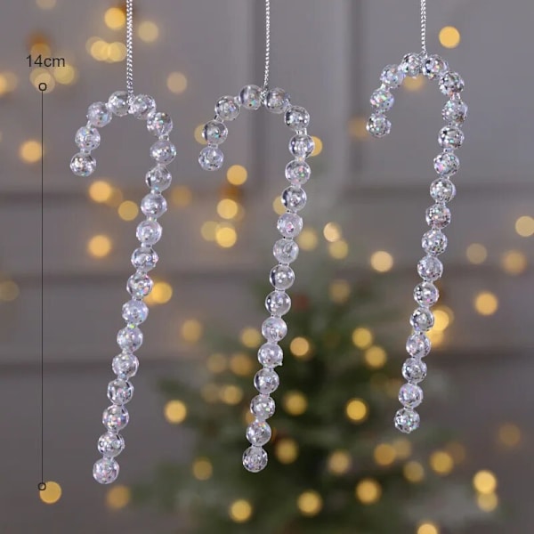 15 cm Jul Snöflinga Julgransdekorationer Noel Kristall Ren Krans Hängande Ornament God Jul Dekor För Hemmet 2023 J