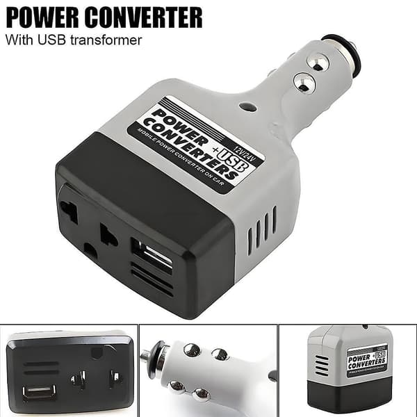 Biloplader Power Inverter Adapter DC til AC-adapter Konverter USB-stik