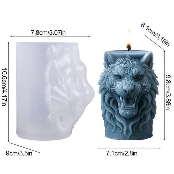 3D Silikonform Såpe Aromaterapi Stearinlys Silikon DIY Design Løvehode X9T9