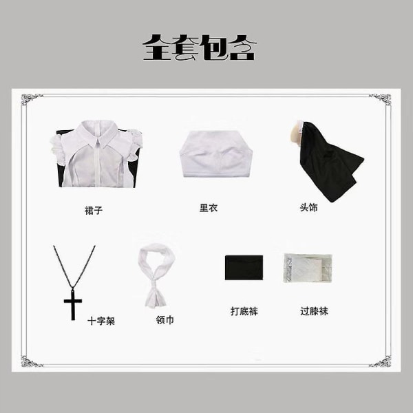 Halloween Pappi Asu Maria Nunna Asu Halloween Cosplay Asu Juhla Uniformu Setti Naisille XXXL