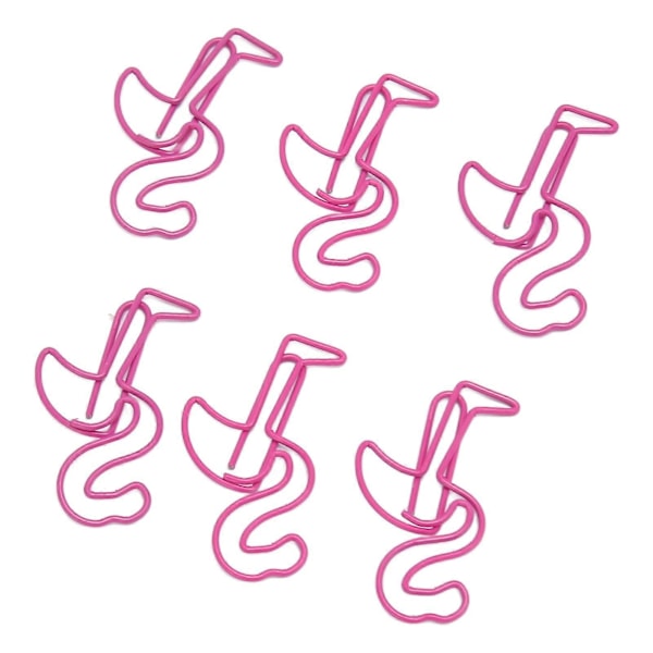 100 stk. Papirclips Multifunktionelle Fugleformede Metal Papirclips Sæt til Dokumentklassificering Rosarød