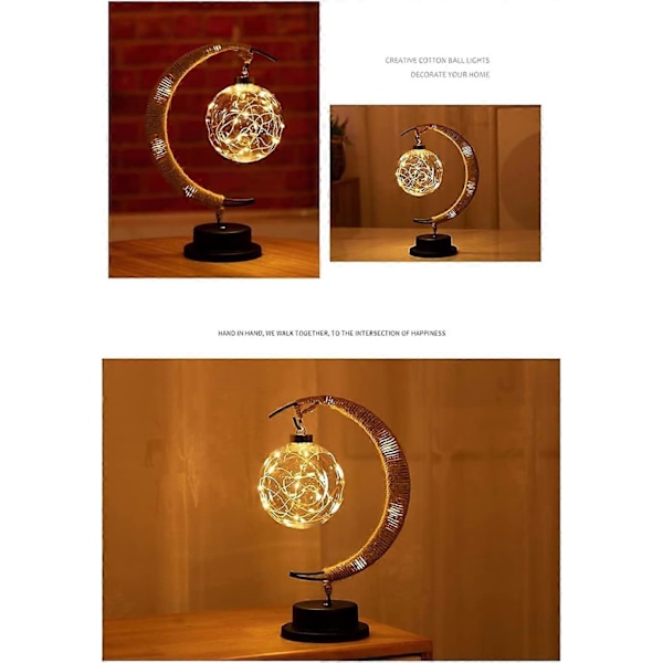 2025 Egnet The Enchanted Lunar Lamp - Hengende LED Månelampe Nattlys med Stativ, Lunar Lamp Halvmåne