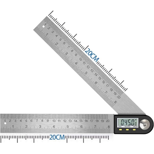 Digital Vinkelmåler 0-360 Digital Hældningsmåler Rustfrit Stål Vinkel Protractor Lineal Med LCD Display Til Træbearbejdning Konstruktion Reparation