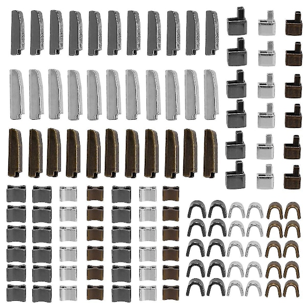 120 Delar Metall Dragkedjehuvud Slider, 4 Storlekar Dragkedja Botten Sliders Fäste Stift, Dragkedja Stopp Reparationsverktyg Kit TY