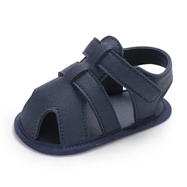 0-1 -vuotiaan vauvan kesäpoikien jalkakääre yksiväriset sandaalit taaperokengät Blue 1 Pair 12CM