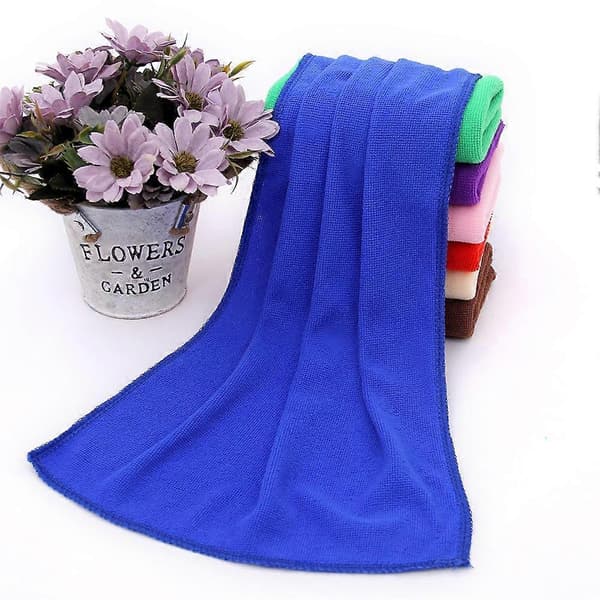 Microfiber Towel 30 cm Scratch-Resistant Fast Cleaning Cloth blå