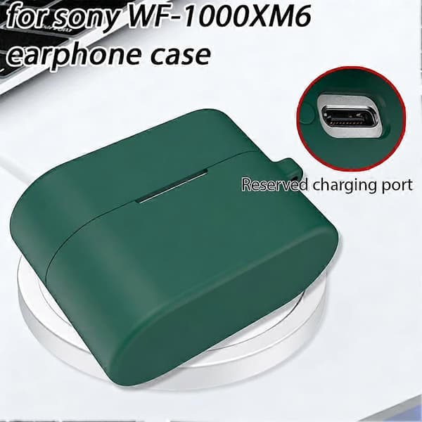 Sony WF 1000XM6 -silikonisuojakotelo karabiinihaalla Grå