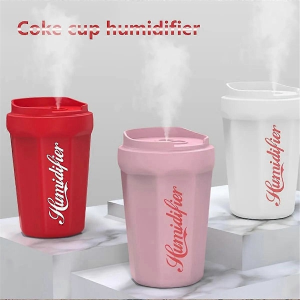 2 kpl Coca-Cola-mukimallinen auton ilmankostutin, pieni kannettava ilmankostutin, valkoinen