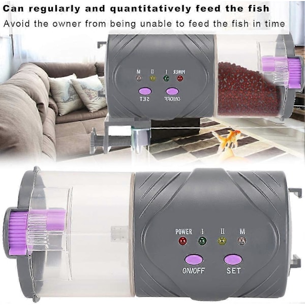 Automatisk fiskefôrautomat, akvarium tidsstyrt fôrautomat ferie automatisk fiskefôrautomat