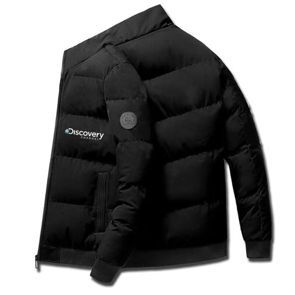 Herre vinterjakke parka jakke herre windbreaker fortykket varm herre parka 011black M