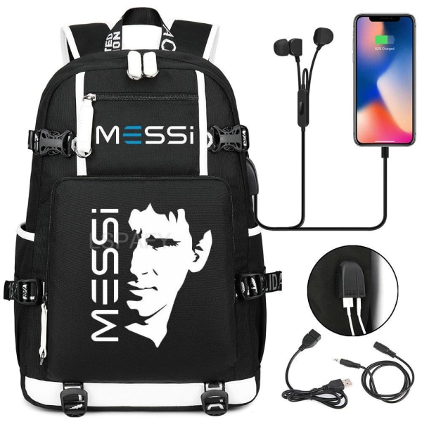 18\" Messi Reppu Musta Vedenpitävä 19