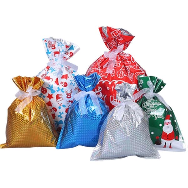 Julklappspåsar med dragsko Julgodispåsar Presentpåsar
