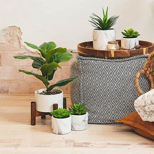 Artificial Fiddle Leaf Fig Artificial Plants Green Bush Outdoor