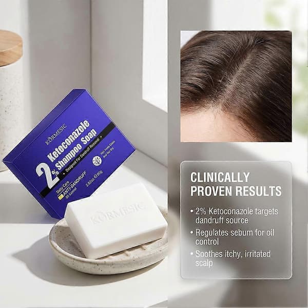 KORMESIC 2% Ketoconazol Sæbe - Mod Skæl & Seboroisk Dermatitis