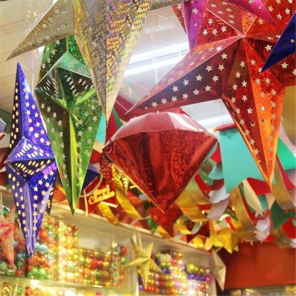 45cm Julstjärna Pappersdekoration Julstjärnor 3d Adventsstjärna Gör-det-själv Dekorativ Julgranshänge För Julgransdekorationer Fest Hängande Dec