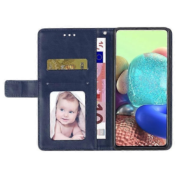 Kompatibel for iPhone 14 Pro Max 6.7 tommer Mobiltelefondeksel Fullstendig Omsluttet PU-Lær Y-Formede Linjer Preging Lommebok Stativ Telefon C Blue