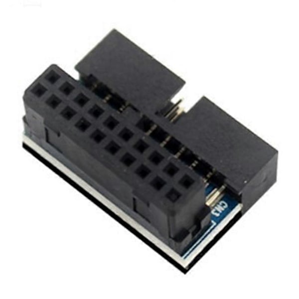 USB 3.0 Adapter Svart USB 3.0 20Pin Hane till Hona L Vinkelrät Strömadapter Moderkort Dow
