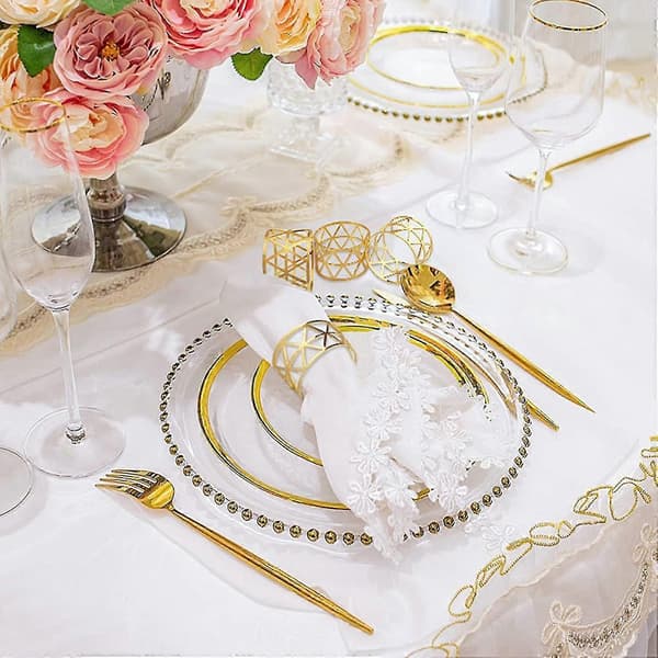 10 stk. hule serviettringer Gold