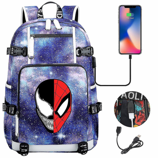Venom Fashion Tryckt Usb Ungdoms Skolväska (1-11) Color-10