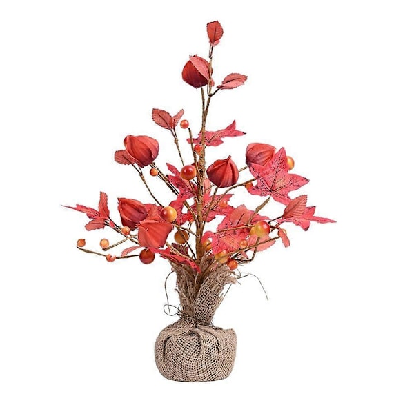Mini Ahorn Ornamenter Plastik Kunstig Blomst Boligindretning Blødt Monteret Bordpynt