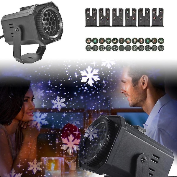 24 Mønstre Udendørs Juleprojektor 8w Led Laser Projektionslys EU PLUG