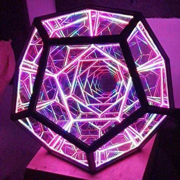 Infinity Dodecahedron Creative Cool Color Art Light Yö Joulukoristeet Valot Unelma tähtitaivas