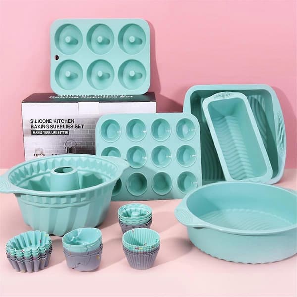 Silikon Kakeformer og Bakeformer Silikon Muffinsformer Kakebakeutstyr Grå
