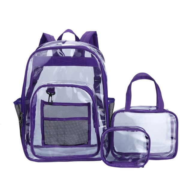 Transparent vattentät ryggsäcksväska Transparent Set Teen School Backpack PL3