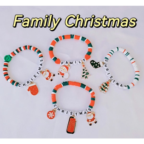 Gör-det-själv julklapp juldekorationer 2023 Set för familjen Förälder Barngåvor Pärlarmband 5