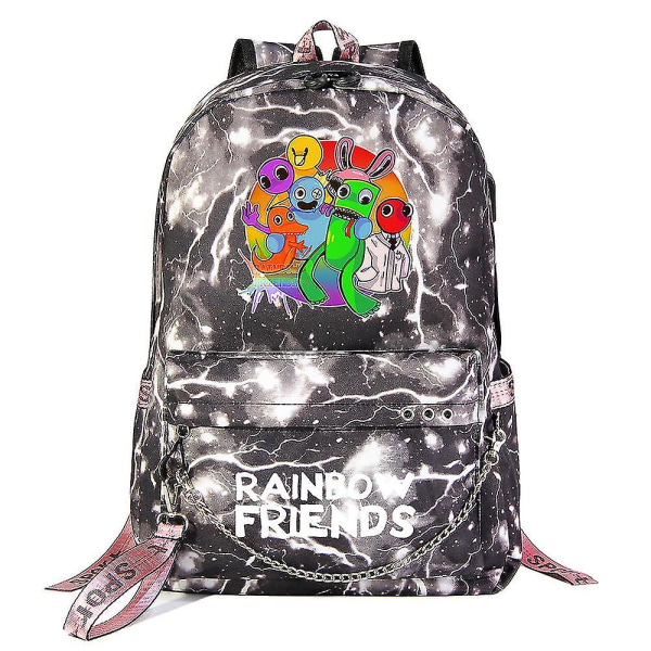 Rainbow Friend muoti rautaketju Oxford kangaskassi koululaukku vedenpitävä opiskelija koululaukku hengittävä grey