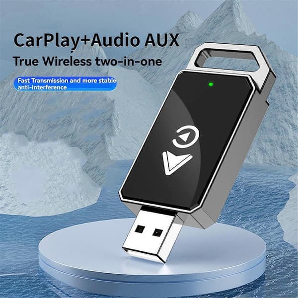2 i 1 Trådløs Carplay Adapter for IOS Android Auto Smart USB Boks Adapter Smart Plug and Play Dongl