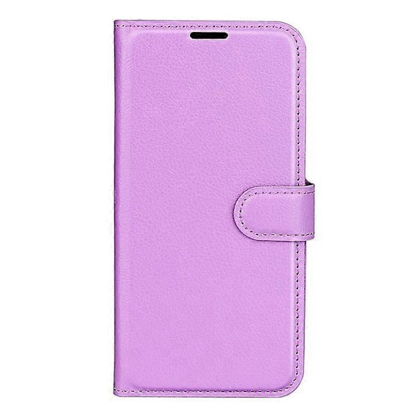 Kompatibelt Skal för iPhone SE (2025) Litchi Textur Stötsäkert Läder Plånboksfodral Purple