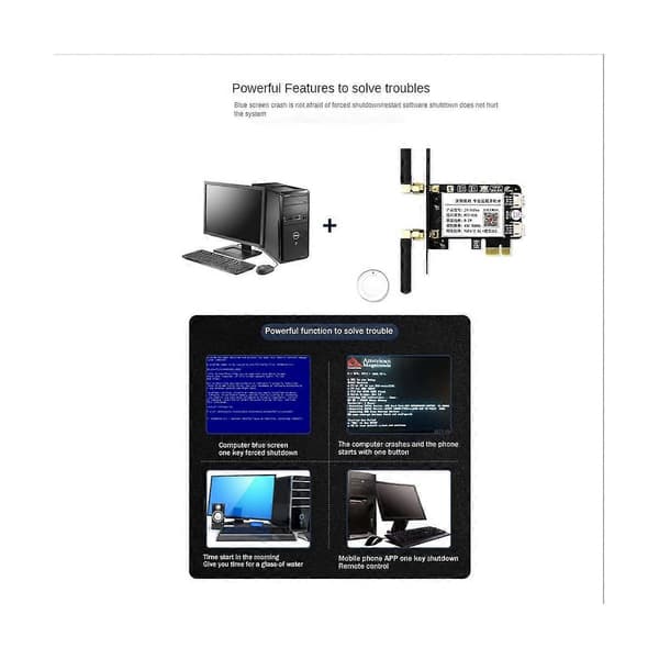 Tuya Wifi Computer Power Reset Switch PCIE Boot Kort Desktop Computer Boot Kort Computer Fjernbetjent Boo