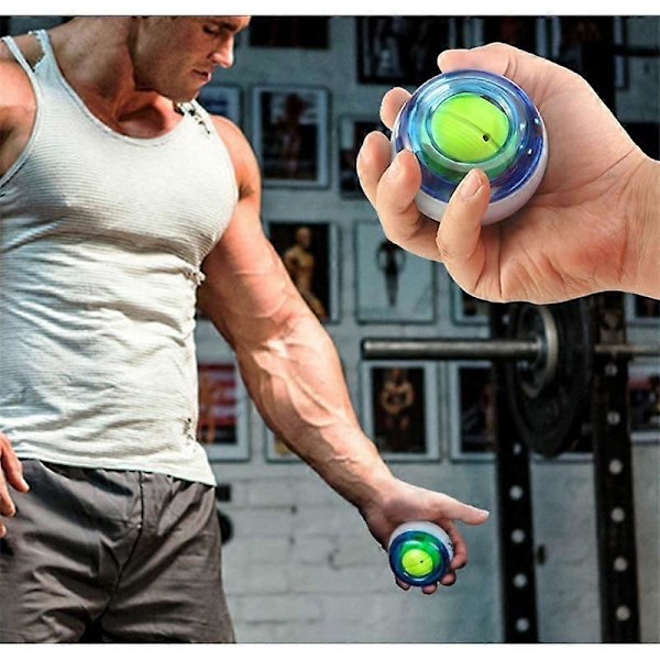 LED Handledsboll Tränare Gyroskop Stärkare Gyro Power Ball Arm Träningsmaskin Gym Power Ball Fitnessutrustning green
