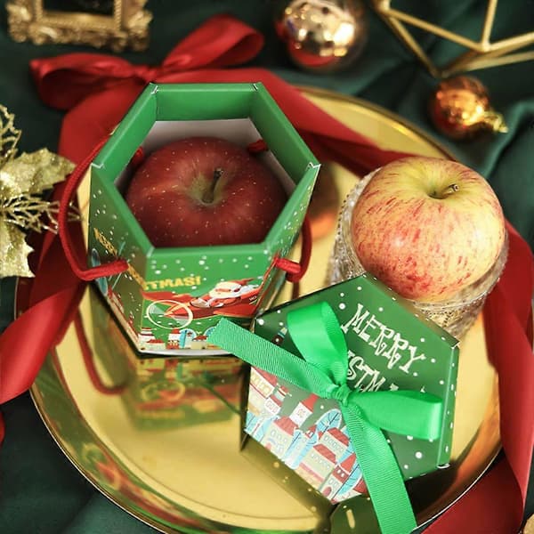 Jul för Apple presentförpackning set om 50 för julafton äpplen kakor förpackningslåda