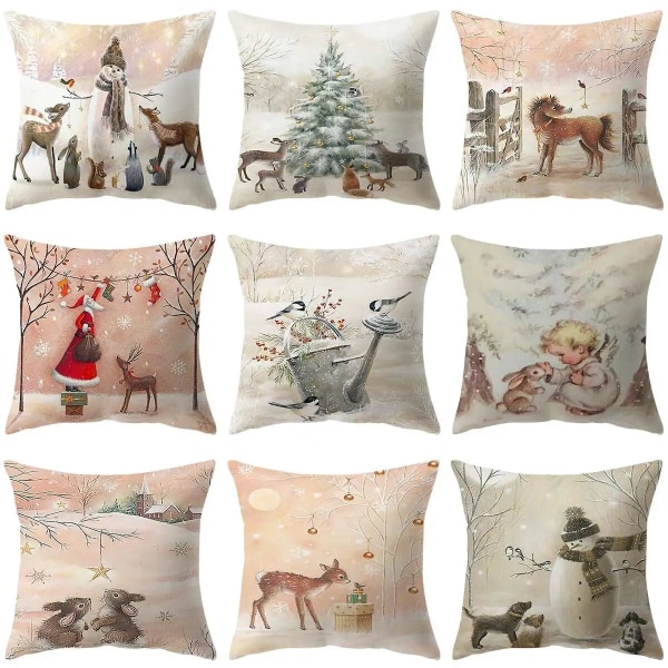 45cm Joulutyynyliina Tyynynpäällinen Joulukoristeet Kotiin 2023 Joulukoriste Lahja Navidad Hyvää Uutta Vuotta 2024 style 8