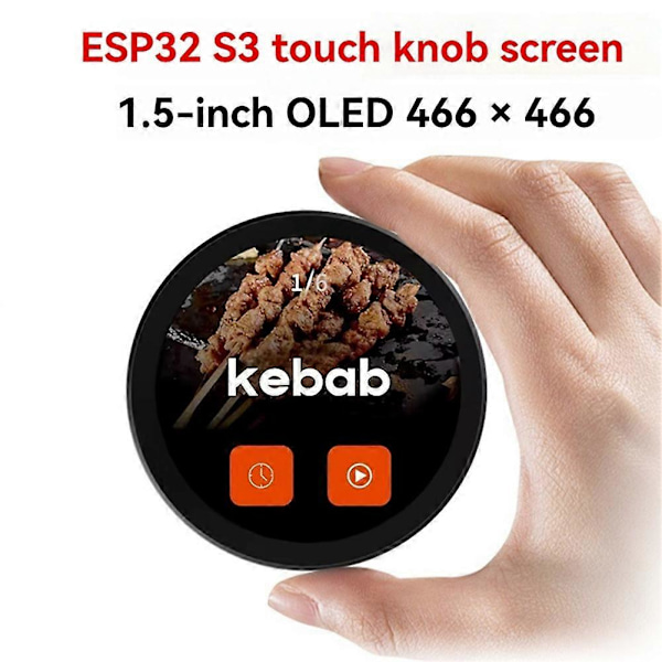 ESP32 S3 LVGL -kehityskortti, 1,5 tuumaa, 466x466, pyöreä, hopea