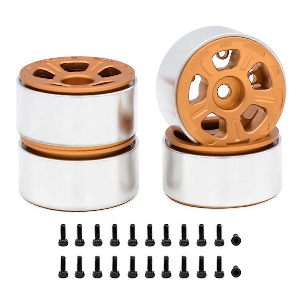 4KPL 1.0 tuuman Metallivanteet 1/24 1/18 RC-tela-autoon Axial SCX24 AX24 FCX24 Enduro24 TRX4M, leveä