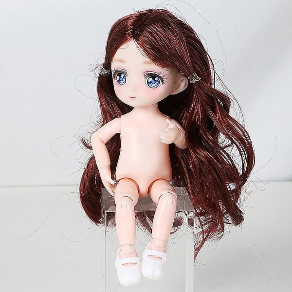 16 cm 30 cm dukke makeup 3D øjne smuk prinsesse baby pige 12 tommer dukke DIY legetøj 16cm doll 09 Replace blue eyes