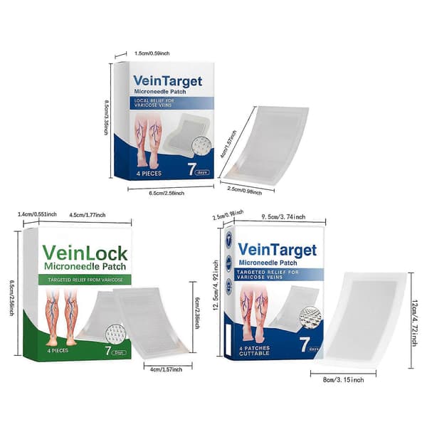 Vein Target Microneedle Patch för åderbråck, Avancerad åderbråcksbehandling för ben, Målriktade åderbråcksplåster B