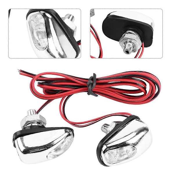 Par LED-strålkastare för vindrutetorkare, huv, strålkastare, vattenspruta, munstycke, 12V