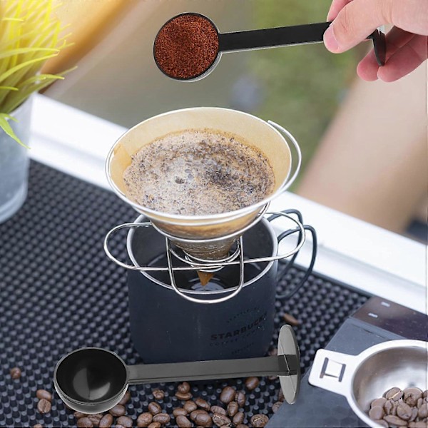 2-i-1 Kaffeskje, Gjenbrukbar Måleskje med Espresso Tamper 4,5 x 5 x 15 cm