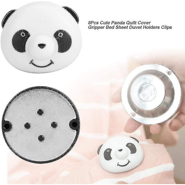 Lakan Täcke Klämmor Söta Panda Påslakan Klämmor Fästelement Halkfria Spännen (med Frigöring)