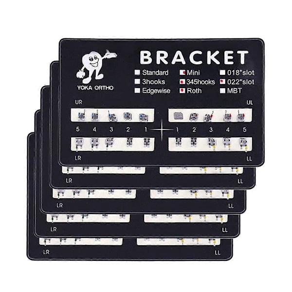 Tannregulering Bracket, Brackets for Tannregulering, 5 Sett 100 Stk Tannregulering Tenner Modell Mini 022 Slot 345 Hoo