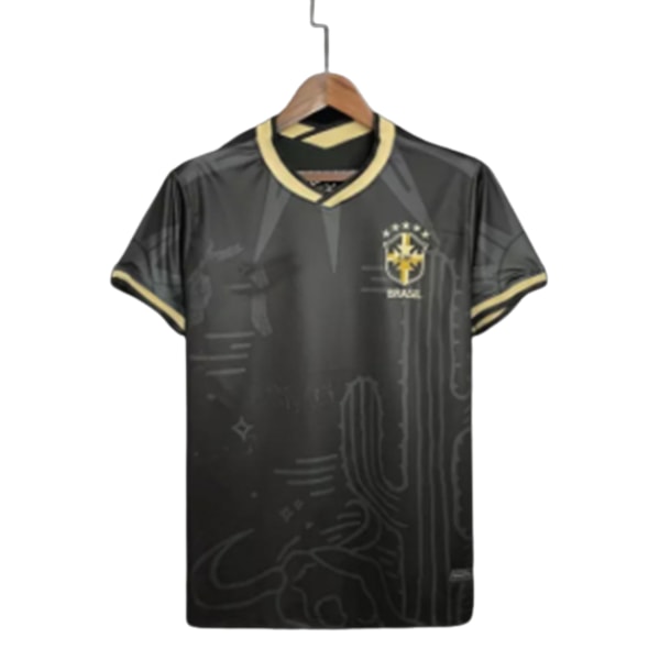 2022 Brasilien svart specialutgåva anpassad jersey träningsdräkt kortärmad jersey T-shirt Cantona NO.7 S