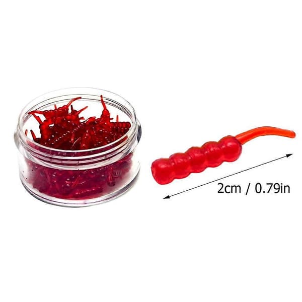 Blød plastik fiskelokke 2 cm bionisk maddike til karper og karusser Red tail