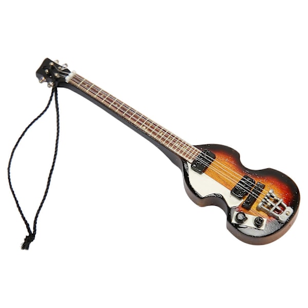 Miniatyr Elektrisk Gitar Modell Innovativ Simulering Håndlaget Tre Gitar Dekorasjon for Gaver Samling 13